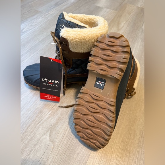Cougar Brown and Navy Snow Boots NWT - Picture 4 of 6